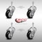 Service Caster 3.5 Inch SS Black Polyurethane Wheel Swivel 3/8 Inch Threaded Stem Caster Set SCC-SSTS20S3514-PPUB-BLK-381615-4 - alternate 2